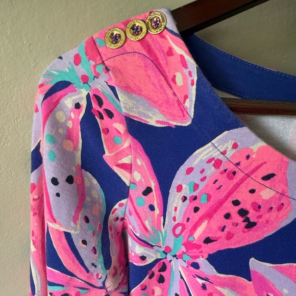 Lilly Pulitzer Lilah Dress in Wild Child Zebra Purple Pink Floral, Large - Picture 6 of 7